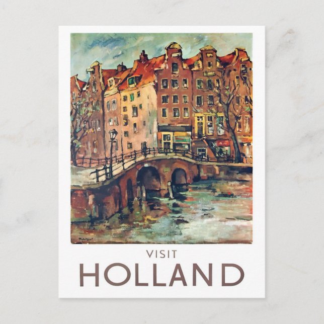 Visiter Holland voyage vintage Carte postale (Devant)
