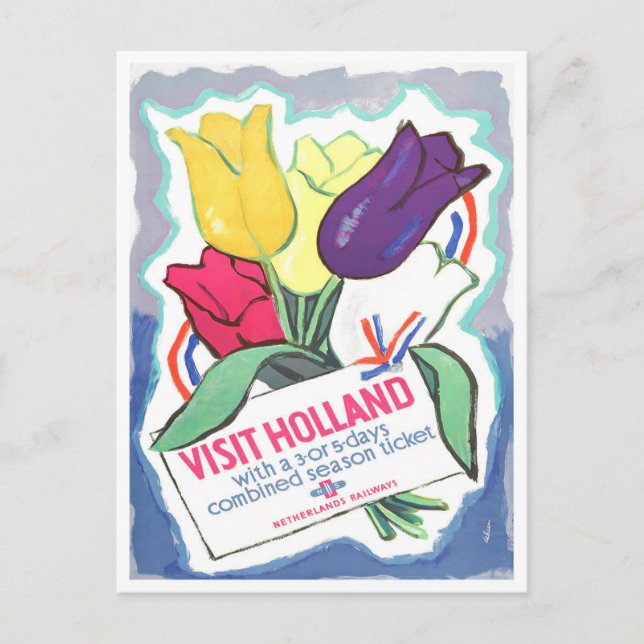 Visiter Holland voyage vintage Carte postale (Devant)