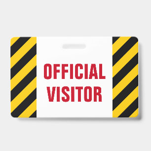 "VISITEUR OFFICIEL" + Badge à rayures noires et ja