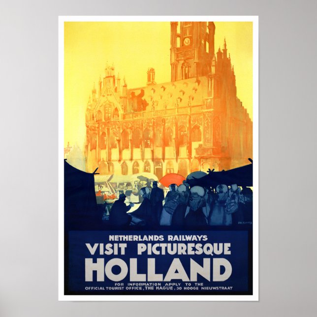 Visitez Holland vintage travel Poster (Devant)
