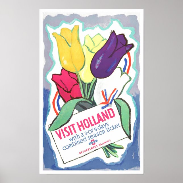 Visitez Holland vintage travel Poster (Devant)