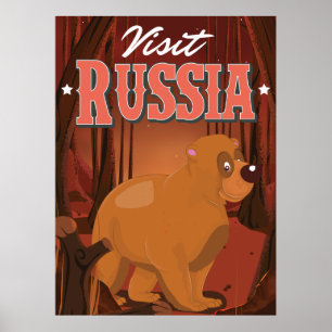 Visitez la Russie Affiche de voyage vintage dessin