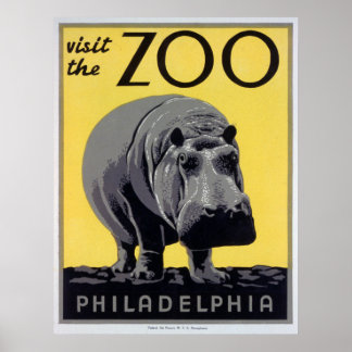 Visitez le Zoo - Poster Vintage Zoo