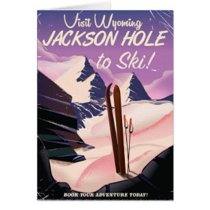 Visitez Wyoming ! Affiche de voyage pour skier à J