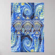 Visitors on a Starry Night Poster