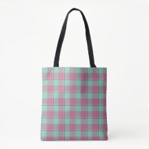 Vista Blue and Turkish Rose Plaid Pink Green