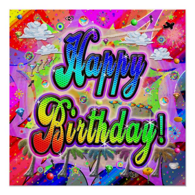 Vista Express Birthday Glossy Poster (Vorderseite)
