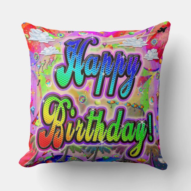 Vista Express Joyeux Coussin d'anniversaire (Recto)