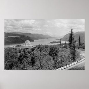 Vista House & Crown Point auf dem Columbia River Poster