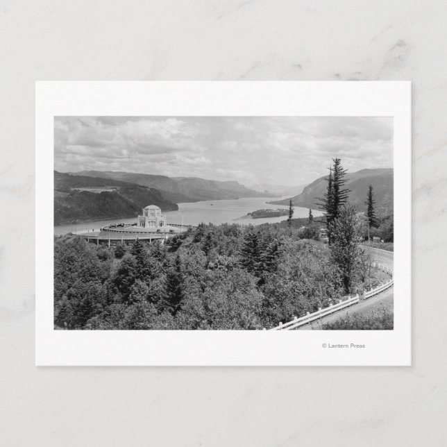 Vista House & Crown Point auf dem Columbia River Postkarte (Vorderseite)