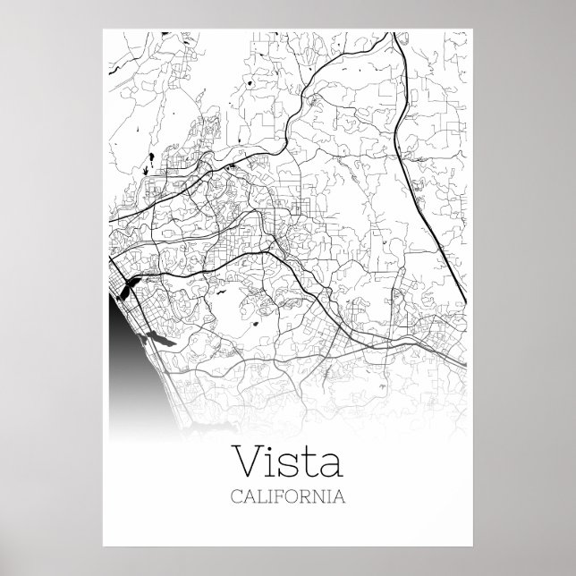 Vista Map - Kalifornien - City Map Poster (Vorne)