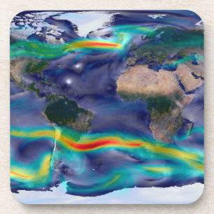 Visualisierung der globalen Winde. Getränkeuntersetzer
