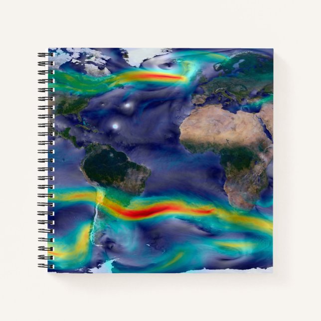 Visualisierung der globalen Winde. Notizbuch (Vorderseite)