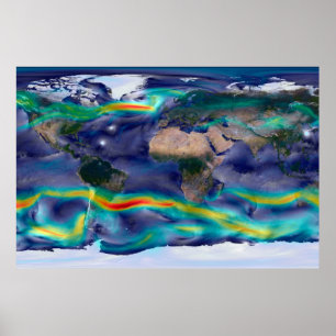 Visualisierung der globalen Winde. Poster