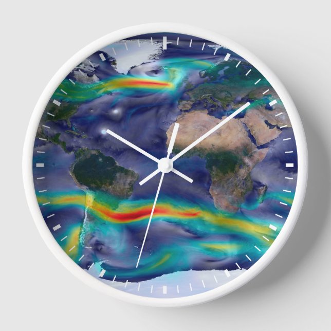 Visualisierung der globalen Winde. Uhr (Vorderseite)