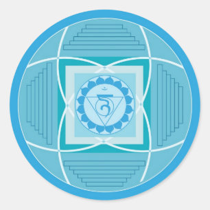 Visuddha Chakra Mandala Runder Aufkleber