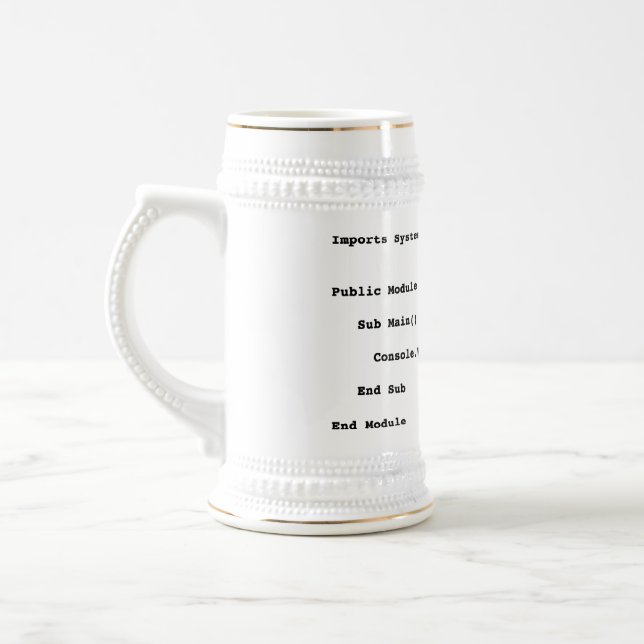 Visuell Basic Hello World Gruß Bierglas (Links)