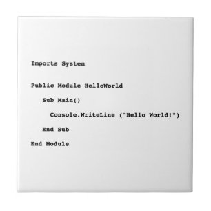 Visuell Basic Hello World Gruß Fliese
