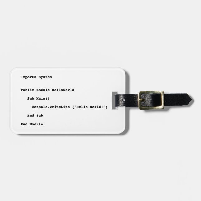 Visuell Basic Hello World Gruß Gepäckanhänger (Vorderseite horizontal)