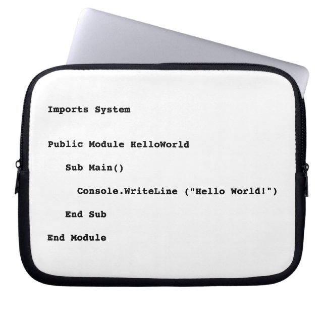 Visuell Basic Hello World Gruß Laptopschutzhülle (Vorderseite)
