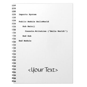Visuell Basic Hello World Gruß Notizblock