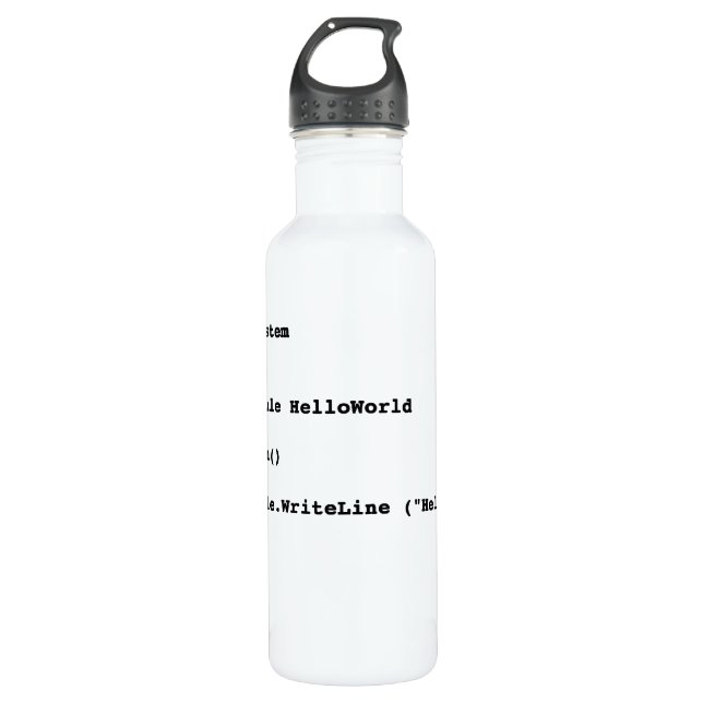 Visuell Basic Hello World Gruß Trinkflasche (Vorderseite)
