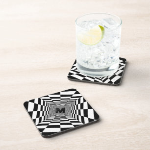 Visuelle Illusion, Monogramm oder Initialzündung Getränkeuntersetzer