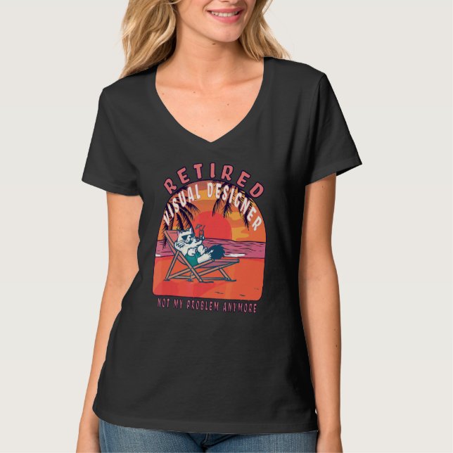 Visueller Designer Vintager Ruhestand T-Shirt (Vorderseite)
