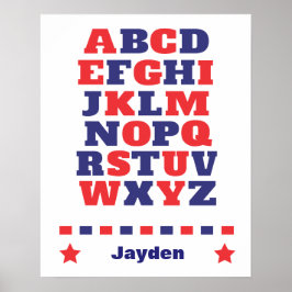 Visuelles Baby-Alphabet, dunkelblau-abc-Plakat Poster