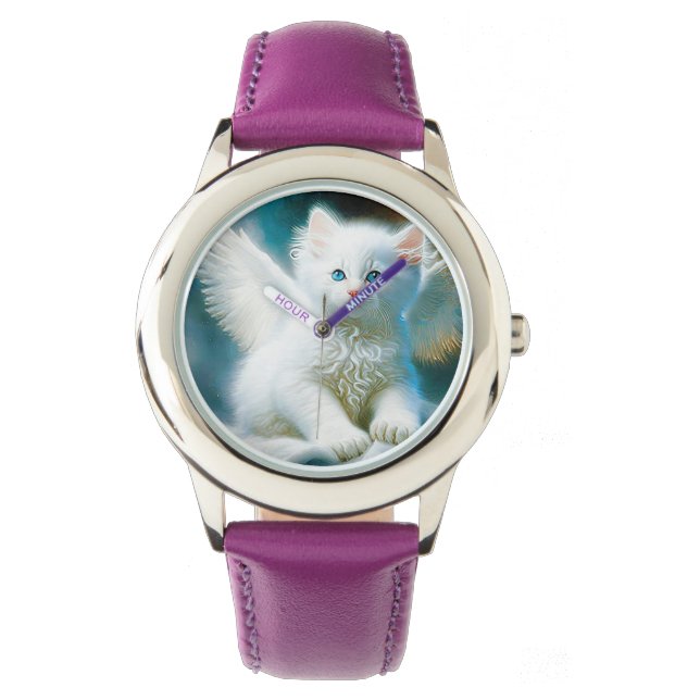 Vitage Kitten Angel Armbanduhr (Vorderseite)