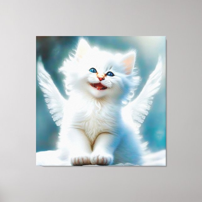 Vitage Kitten Angel Leinwanddruck (Vorderseite)