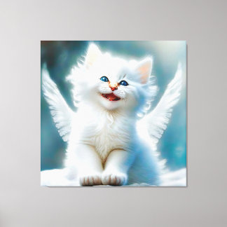 Vitage Kitten Angel Leinwanddruck