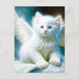 Vitage Kitten Angel Postkarte