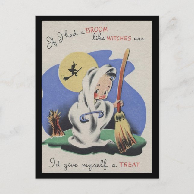 Vitage Spooky Halloween 5 Postkarte (Vorderseite)