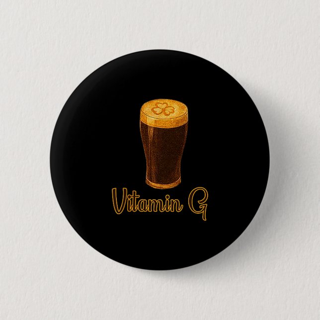 Vitamin Beer Lucky Shamrock Funny Patrick’s Day Me Button (Vorderseite)