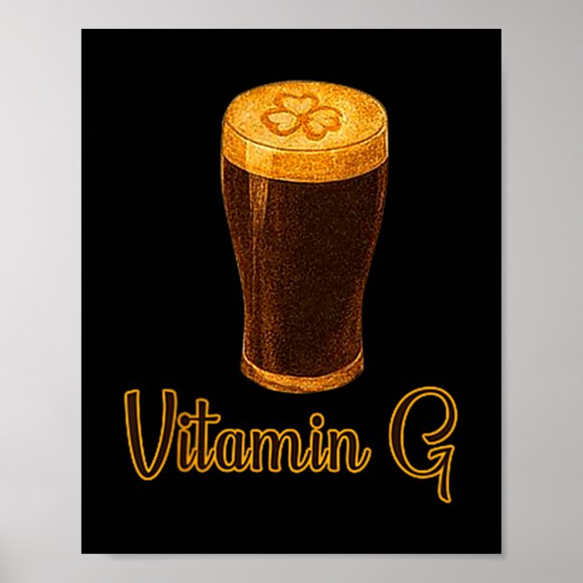 Vitamin Beer Lucky Shamrock Funny Patrick’s Day Me Poster (Vorne)