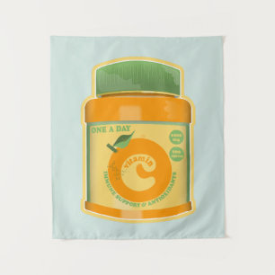 Vitamin C Wellness Wandteppich