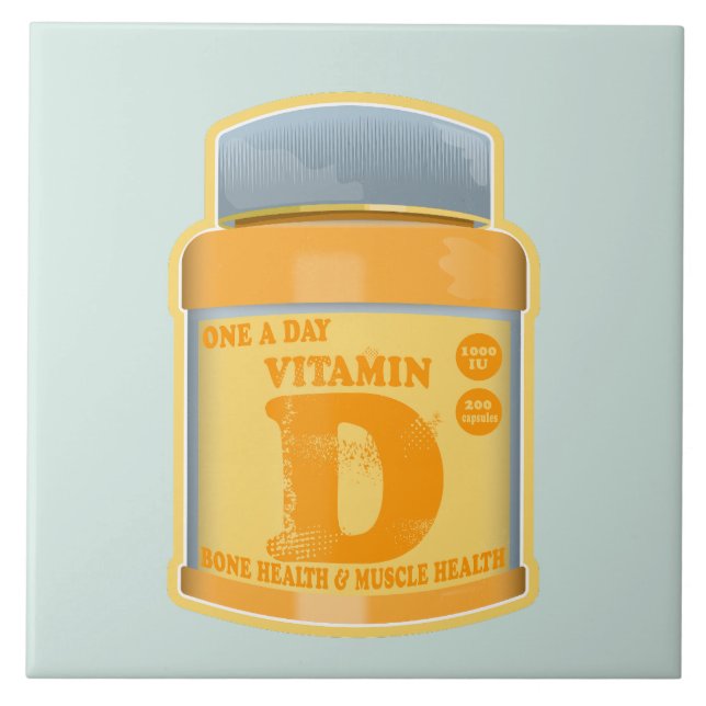 Vitamin D Kapseln Gesundheit und Wohlbefinden Fliese (Vorderseite)