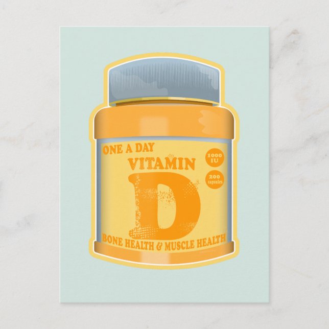 Vitamin D Kapseln Gesundheit und Wohlbefinden Postkarte (Vorderseite)