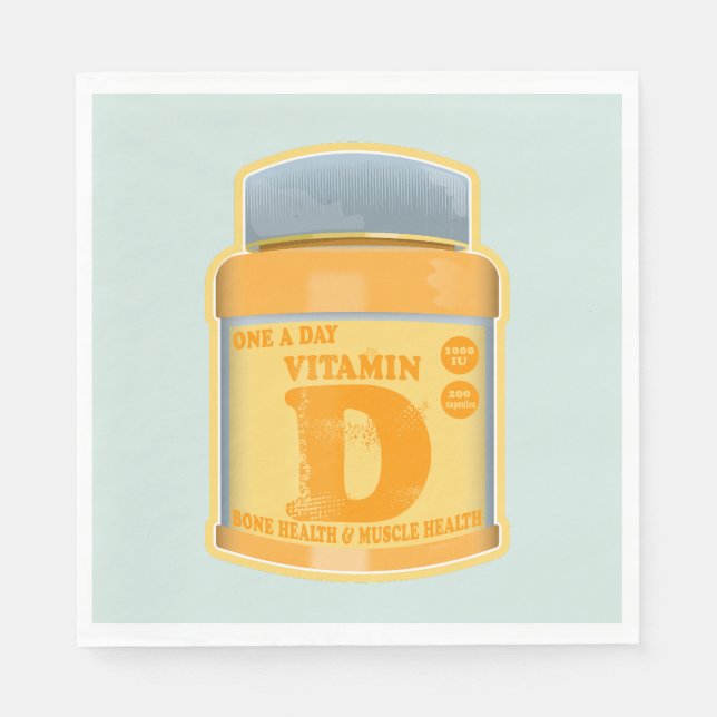 Vitamin D Kapseln Gesundheit und Wohlbefinden Serviette (Vorderseite)