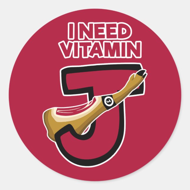 Vitamin J Runder Aufkleber (Vorderseite)