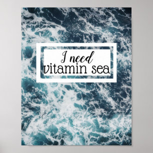 Vitamin-Meer-Zitat-Poster-Kunst an der Wand Poster