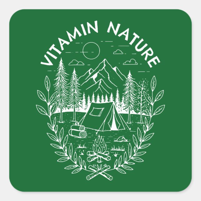 Vitamin Nature Quadratischer Aufkleber (Vorderseite)