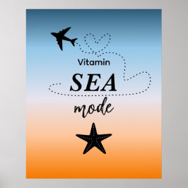 Vitamin Sea Mode Orange Summer Color Wall Art Poster