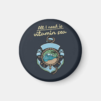 Vitamin Sea Nautical Anchor Wellen Zitat Strand Oz Magnet