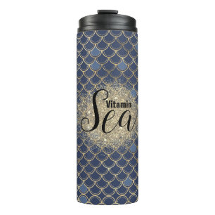 Vitamin Sea Ombre Blau Zinn Drachen Schuppen Thermosbecher