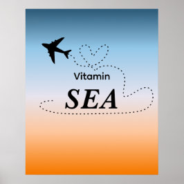Vitamin Sea Orange Summer Color Wall Art Poster