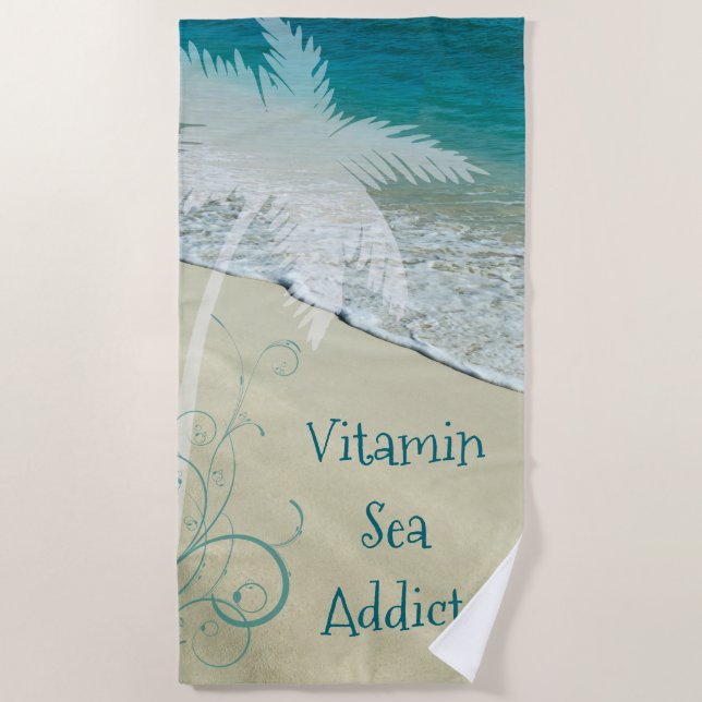 Vitamin-Seesüchtiger Strandtuch (Vorderseite)