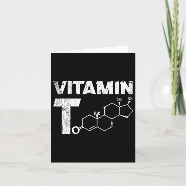 Vitamin T Testosteron Bodybuilding Gym Fitness Tra Karte (Vorderseite)
