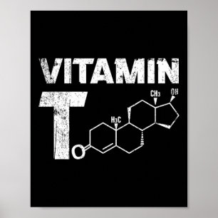 Vitamin T Testosteron Bodybuilding Gym Fitness Tra Poster